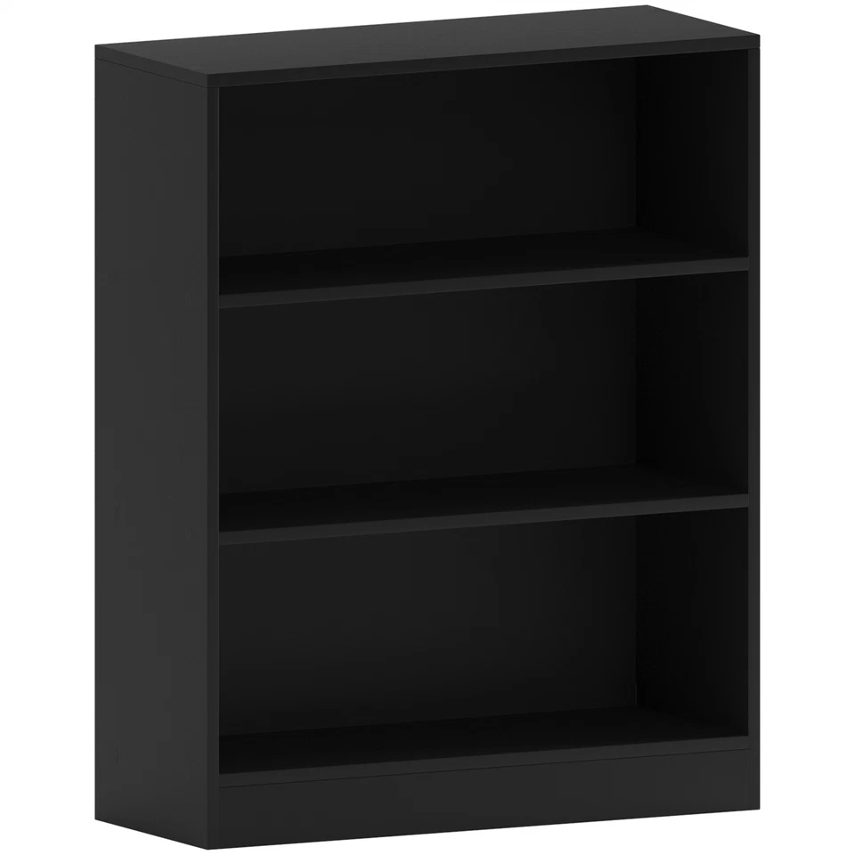 Cambridge 3 Tier Low Bookcase Display Shelving Storage Shelves Wood Unit Stand - Image 3 of 4