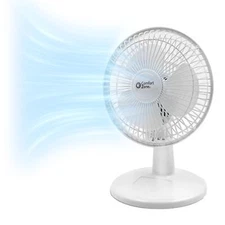Comfort Zone 6 Inch Desk Fan White 2 Speed Quiet Adjustable Tilt Compact Design