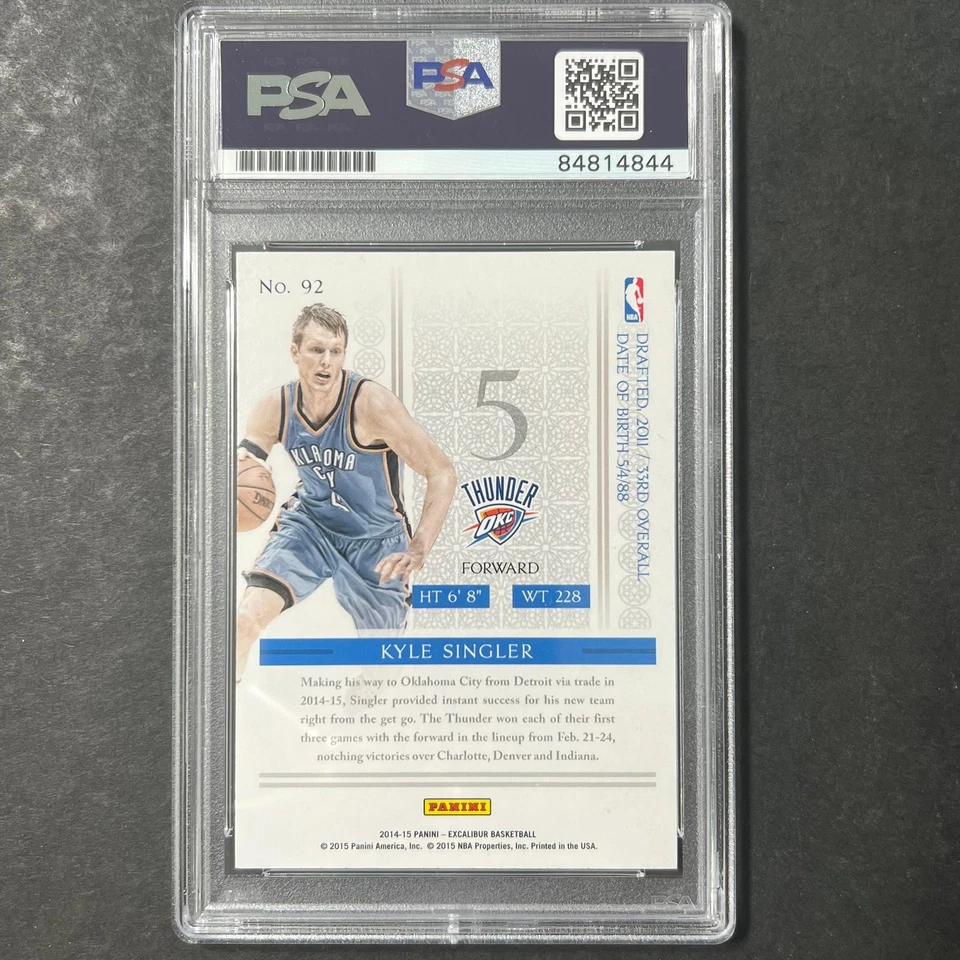 2014-15 Panini Excalibur #92 Kyle Singler Detroit Pistons Signed Card AUTO 10 PS - Image 2 of 2