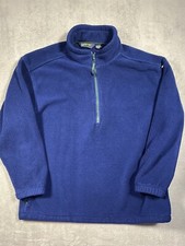 EBTEK Eddie Bauer Mens Size M Blue 1/2 Zip Heavyweight Fleece Pullover Jacket