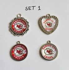 Sale set of 4/6 pcs charm of NFL KC Chiefs Football team, exclusive designs.
