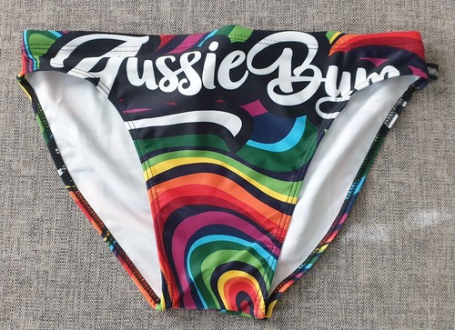 AUSSIEBUM MENS Signature Engineered Unicorn Briefs Trunks Rainbow Pride M L