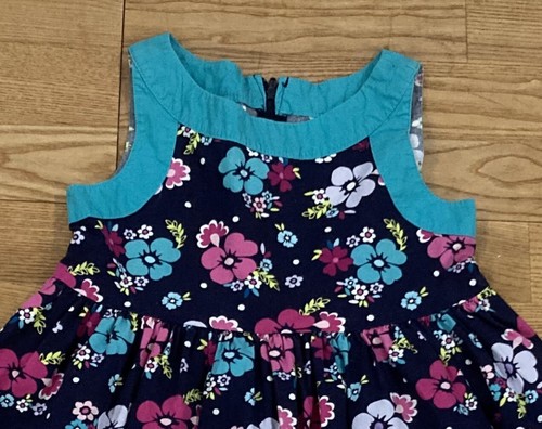 Girl's Gymboree Navy Floral Sundress w/Turquoise Trim Size 6 EUC - Picture 2 of 4
