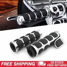 Motorcycle 1" Handlebar Hand Grips w/Throttle Fit for Harley Touring Road Glide