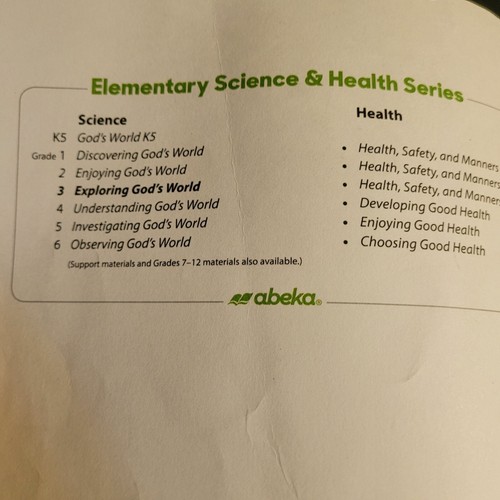 Abeka Academy Textbook Science 3rd Grade 3 Exploring God's World - Picture 3 of 19