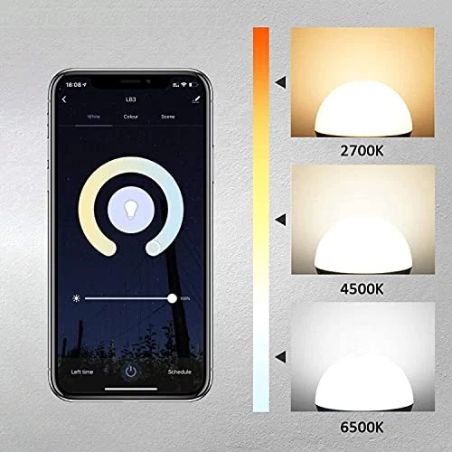 XODO SMART WI-FI A19 CANDELABRA LED BULBS DIMMABLE APP & VOICE 4-PACK - WHITE - Image 3 of 4