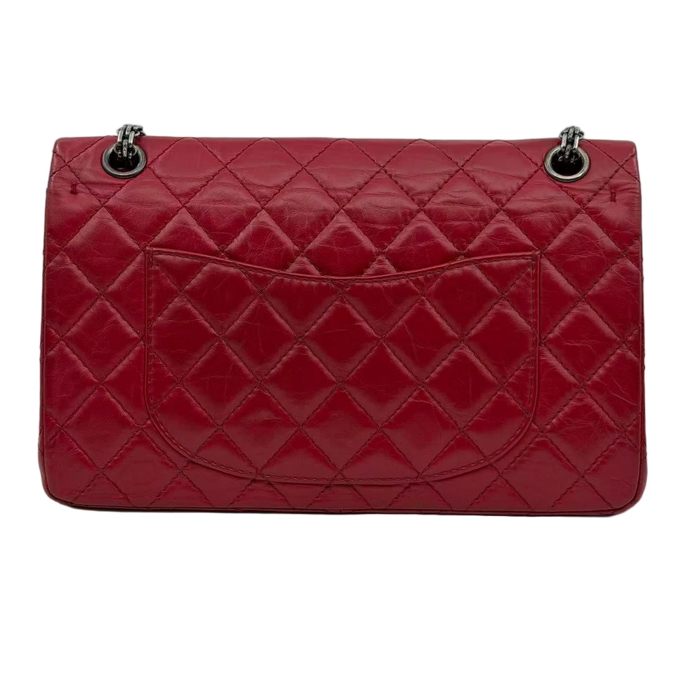 Chanel 2.55 Red Chain Flap Bag Large Calfskin Leather Women - Image 3 of 4