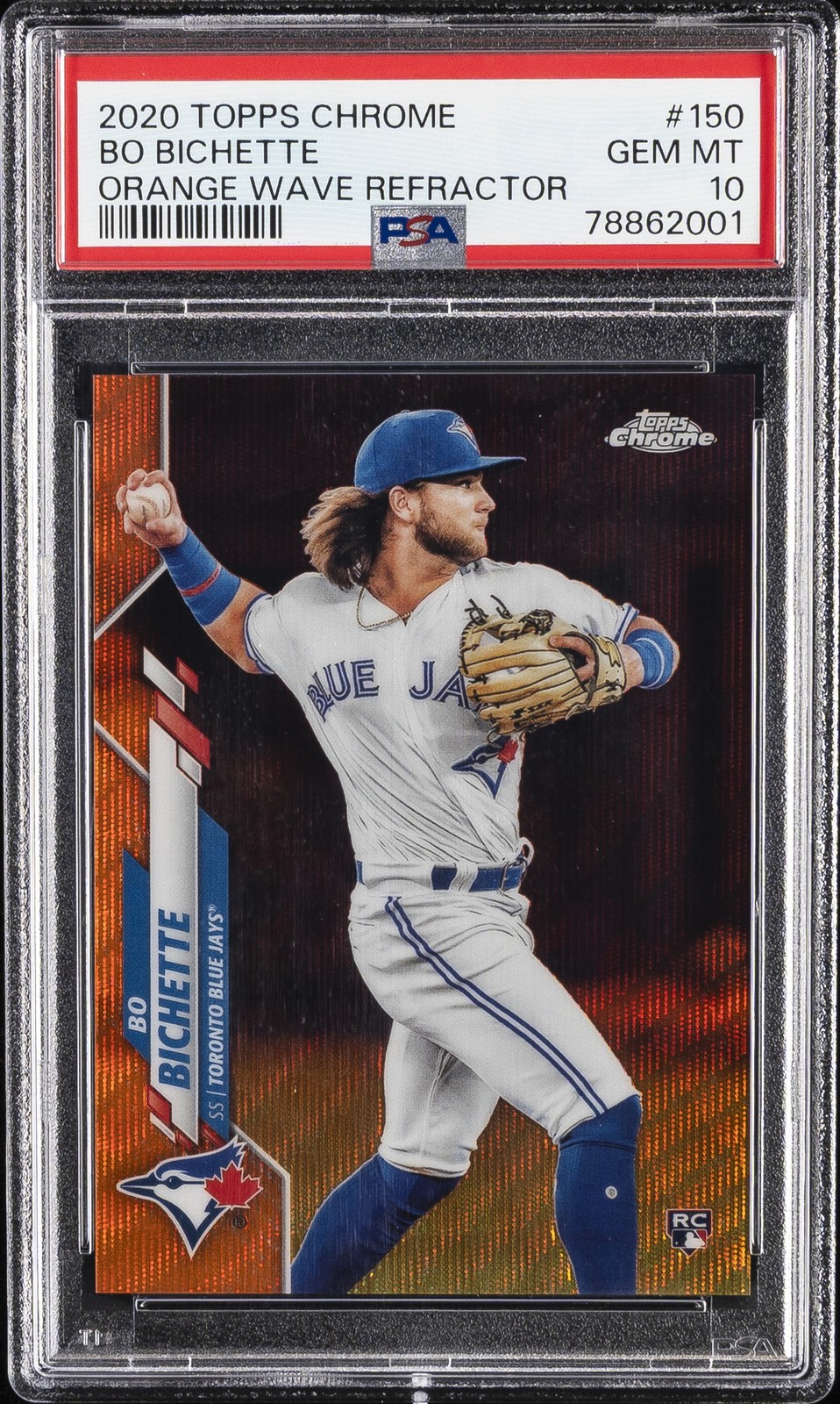 2020 TOPPS CHROME ORANGE WAVE REFRACTOR #150 BO BICHETTE ROOKIE RC 11/25 PSA 10