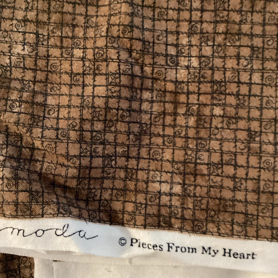 Vintage 2 Yards 24 Inches Fabio Brown Tiny Squares By 42 Wide, Cotton - Image 4 of 4