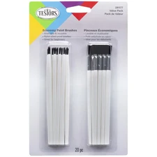 Testors Economy Paintbrushes 20/Pkg-10 Round & 10 Flat