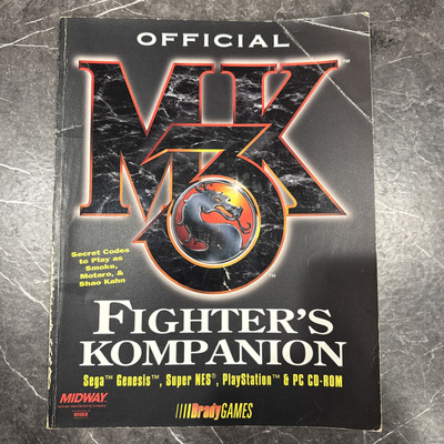 Official Mortal Kombat 3 Fighters Kompanion Brady Games 1995 Sega SNES Playstion