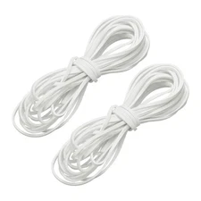 2 Pcs Flat Suede Leather Cord, 5.5 Yards 2.6mm Craft Braid String, White