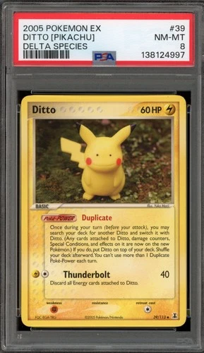 Pokemon Ditto [Pikachu] EX Delta Species #39 PSA 8