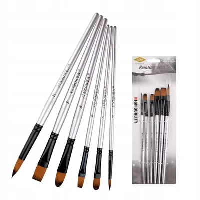 INNA KÜNSTLERPINSEL SATZ VON 6 STÜCK RUND FLACH FILBERT HB3356-6B