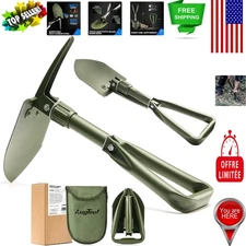 18” Military Folding Camping Shovel - Durable High Carbon Steel in Olive Green