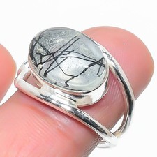Rutilated Quartz Gemstone Handmade 925 Sterling silver Jewelry Ring Sz-6.75 US 