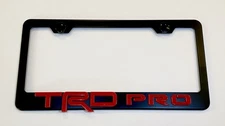 3D TRD Pro Red Toyota Stainless Steel License Plate Frame Rust Free W/ Caps
