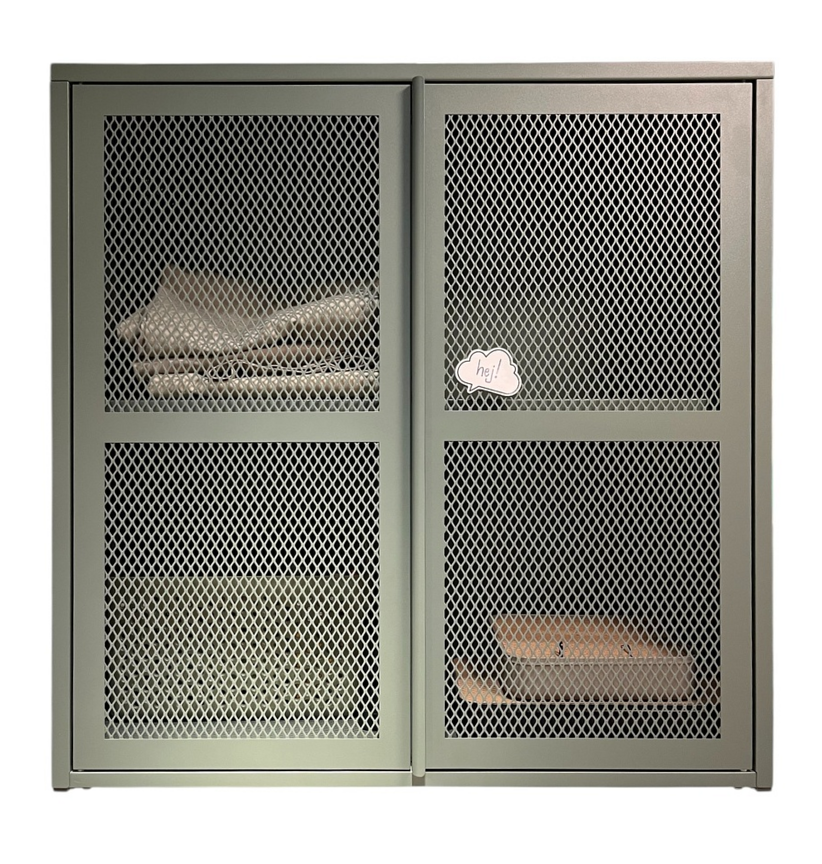 IKEA IVAR 値下げ不可 New IKEA IVAR Cabinet with Doors Gray-Green 80x83 cm (31