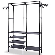 68" Heavy Duty Shoe Garment Rack Clothes Hanger Closet System Wardrobe Organizer