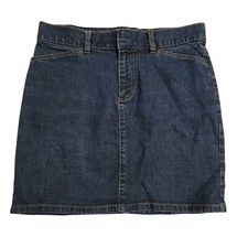 Gap Hip Hugger Blue Denim Jean Skirt Cotton Stretch Pockets Womens Size 8