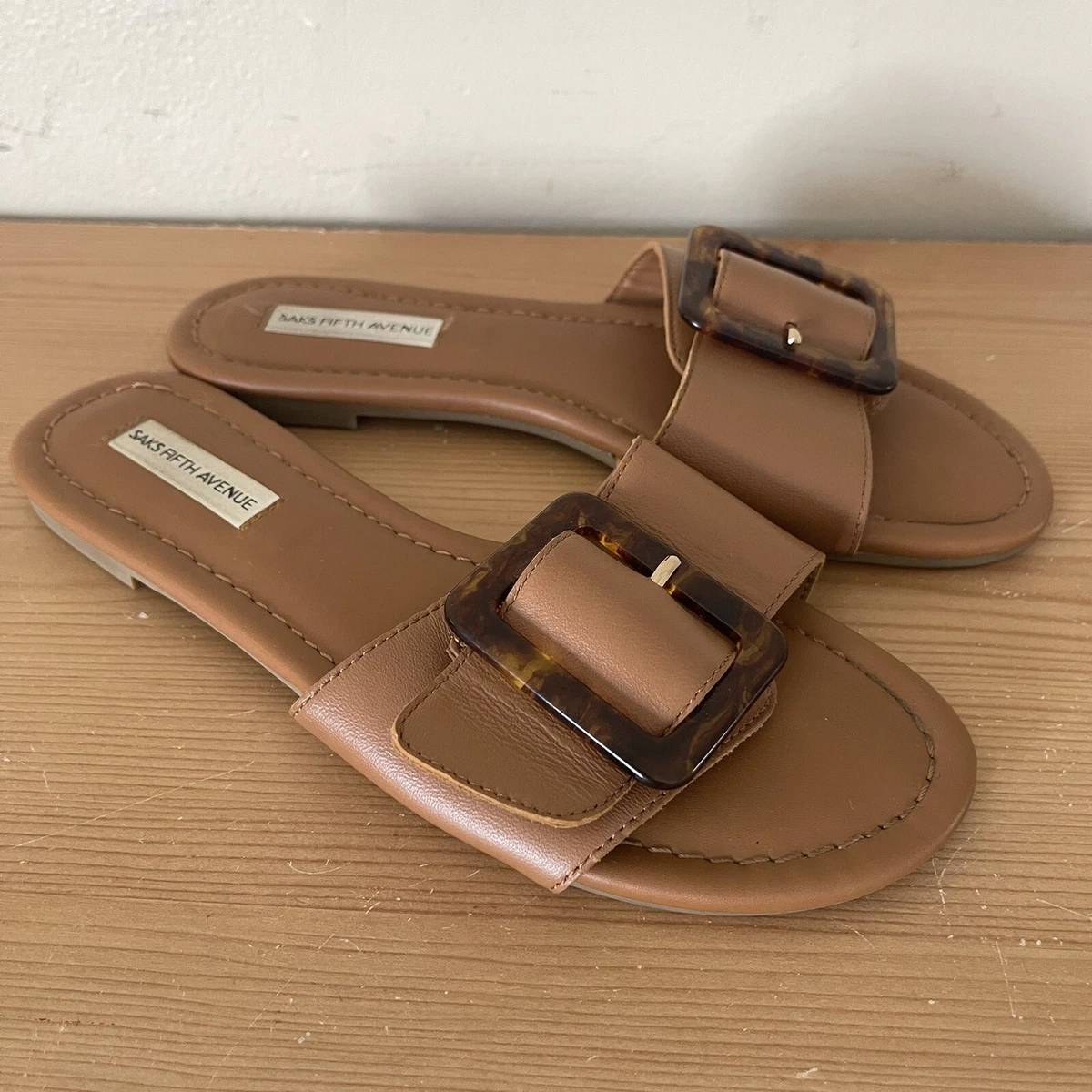 Saks Fifth Avenue Leather Sandals Sz 10M Saks Fifth Avenue Leather Sandals | Saks Fifth Avenue main image 2
