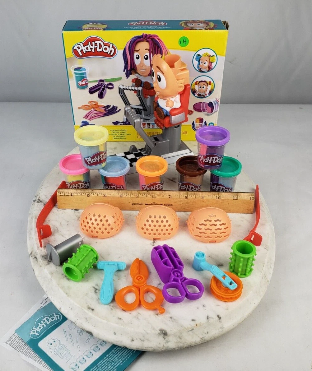 Play-Doh Crazy Cuts Stylist Hair Salon Playset 8 Tri-Colors Can 2