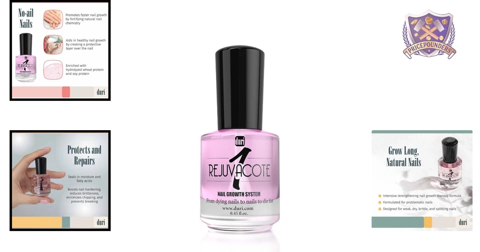 Endurecedor de reparación de uñas compacto Rejuvacote 1 y fórmula de sellado de humedad - 0,45 oz Foto 2 de 4