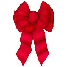 Holiday Trim 7372 11LP Velvet Bow for Decoration, Deluxe Red