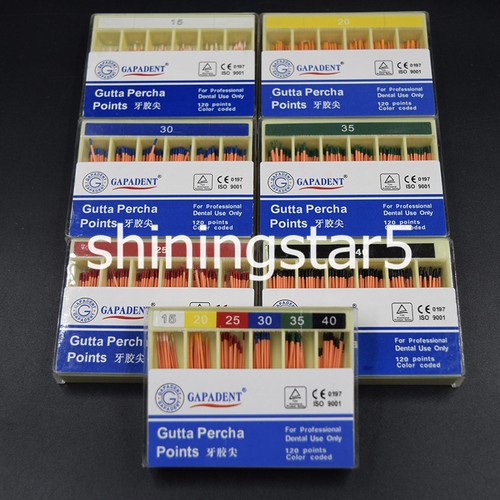 Dental Gapadent Gutta Percha Points Taper Endodontics #15/20/25/30/35/40/15-40 - Picture 4 of 56
