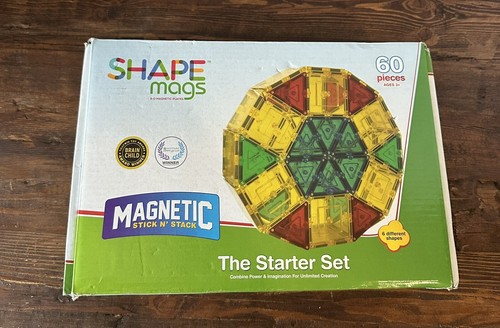 Shapemags 60 (57) Piece Set Magnet Building Tiles Magnetic Blocks - Starter Set