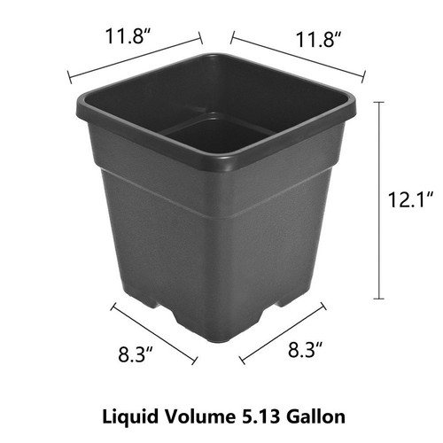 1/2/3/5/7/10 Gallon Re-usable Square Nursery Pot Plastic Grow Pots Plant - Picture 20 of 31