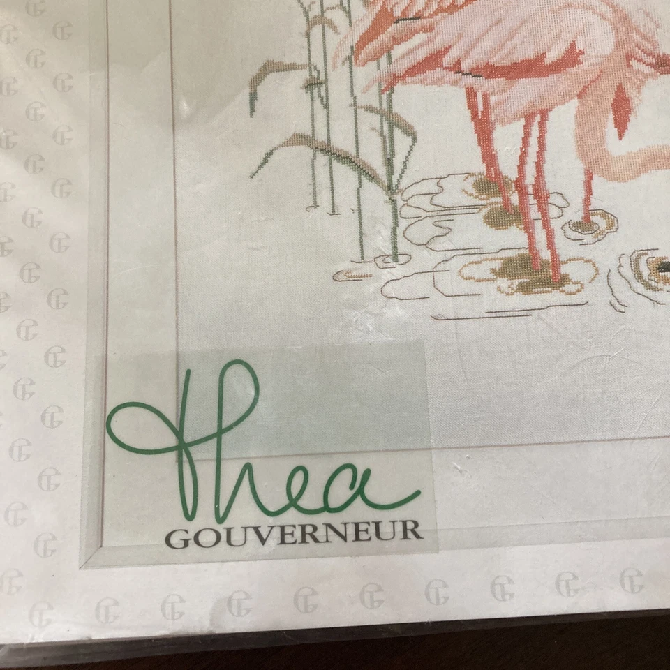 Kit de punto de cruz Flamingo #1070 Thea Gouverneur lino~HTF~NIP~¡ENVÍO GRATUITO! Foto 2 de 4