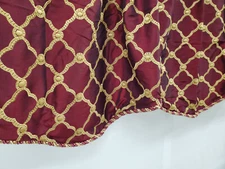 Austin Faux Silk Embroidered Lined Scalloped Valance 56Wx17L Rope Trim Bottom