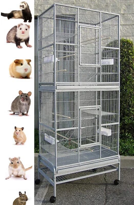 MCAGE 76" X-LARGE Double Stacker Rat Ferret Guinea Pig Hamster Mice Chinchilla Cage