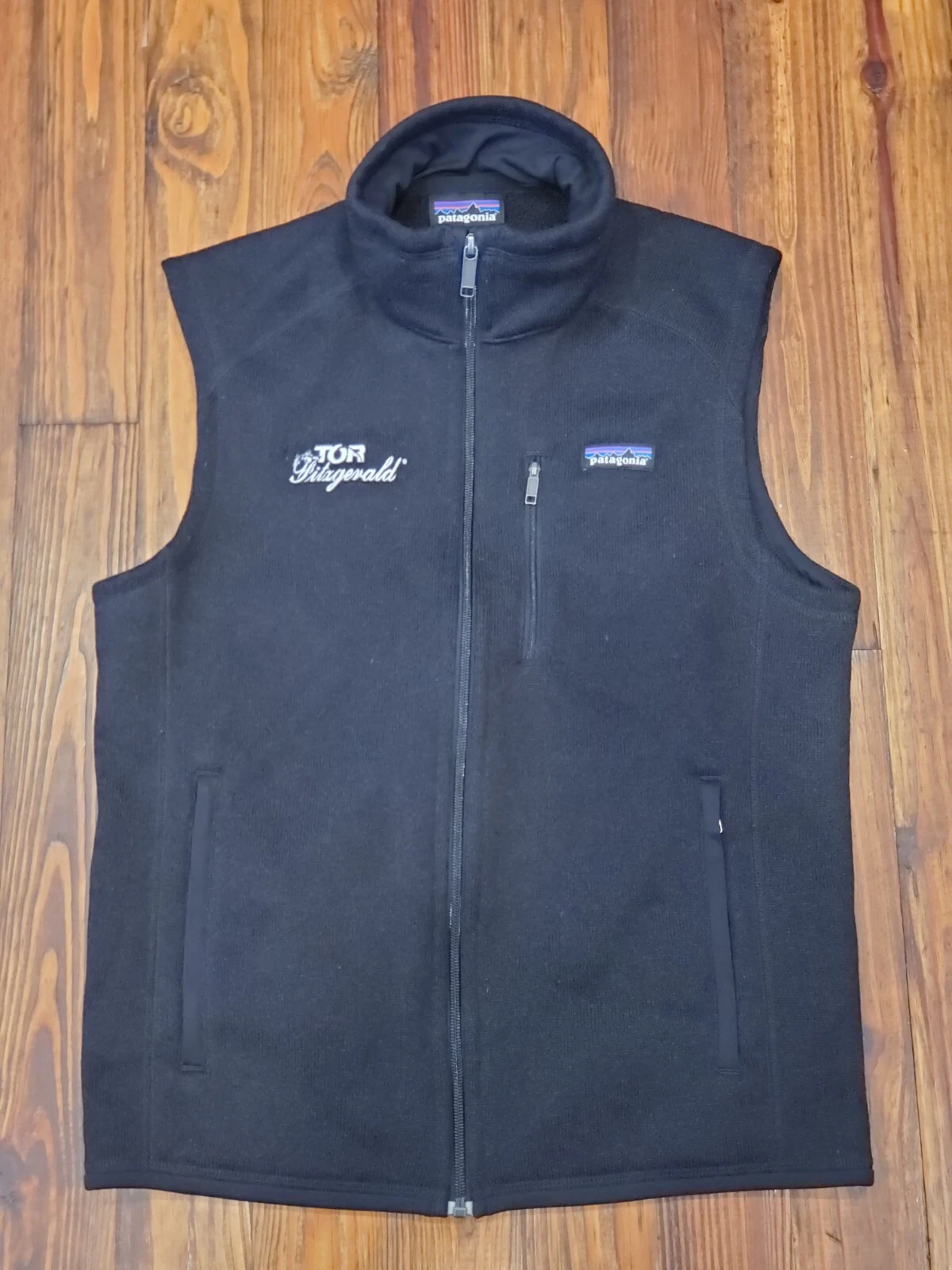 Patagonia Better Sweater Vest Black Men's Medium 25881 Company Logo Hiking Camp
