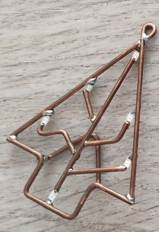 Original LED jewelry from copper wire. LED decoration handmade. Cristmas gift. - Image 2 of 3
