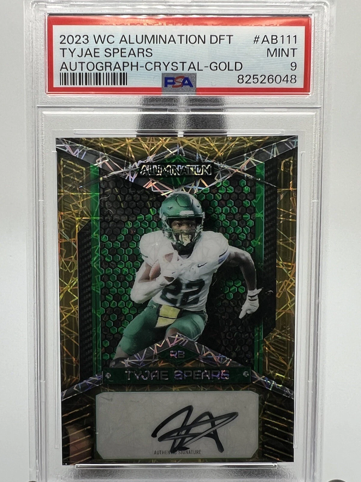 Tyjae Spears Wild Card Alumination Draft Autographs #AB111 Crystal-Gold