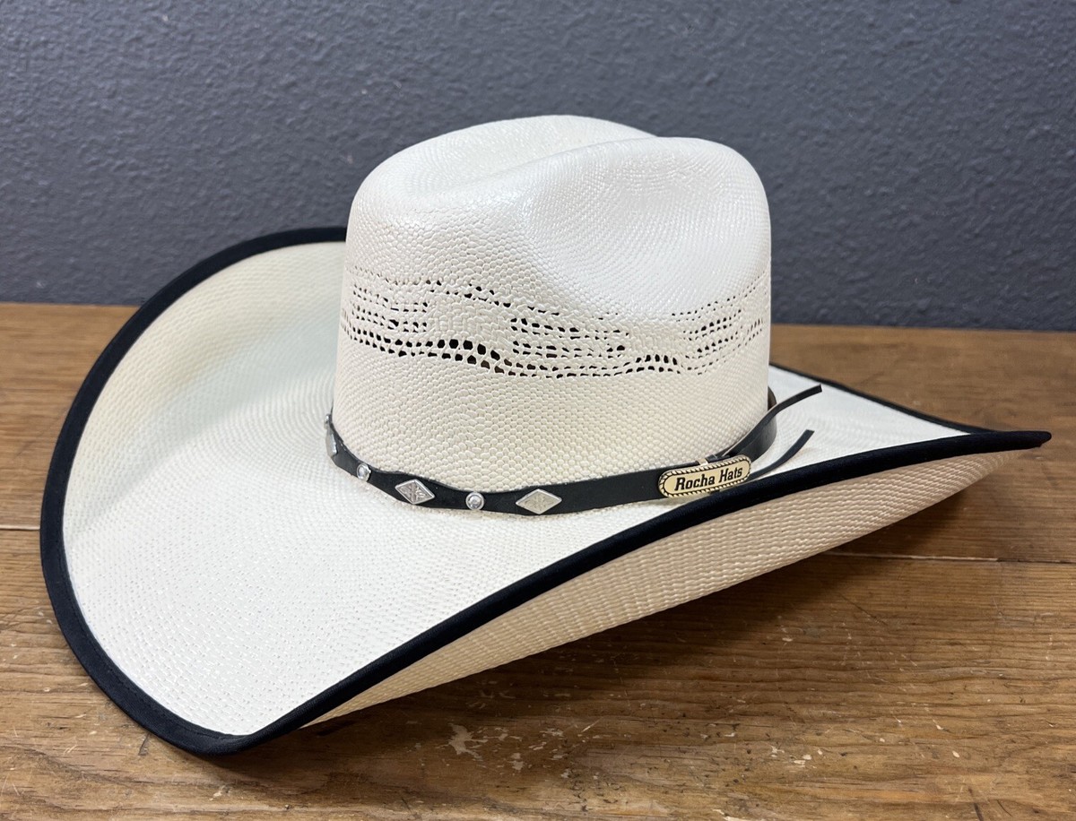Rocha Hats Western Straw Cowboy Hat 15x Sz 6 3/4 Mex 54  display picture 1