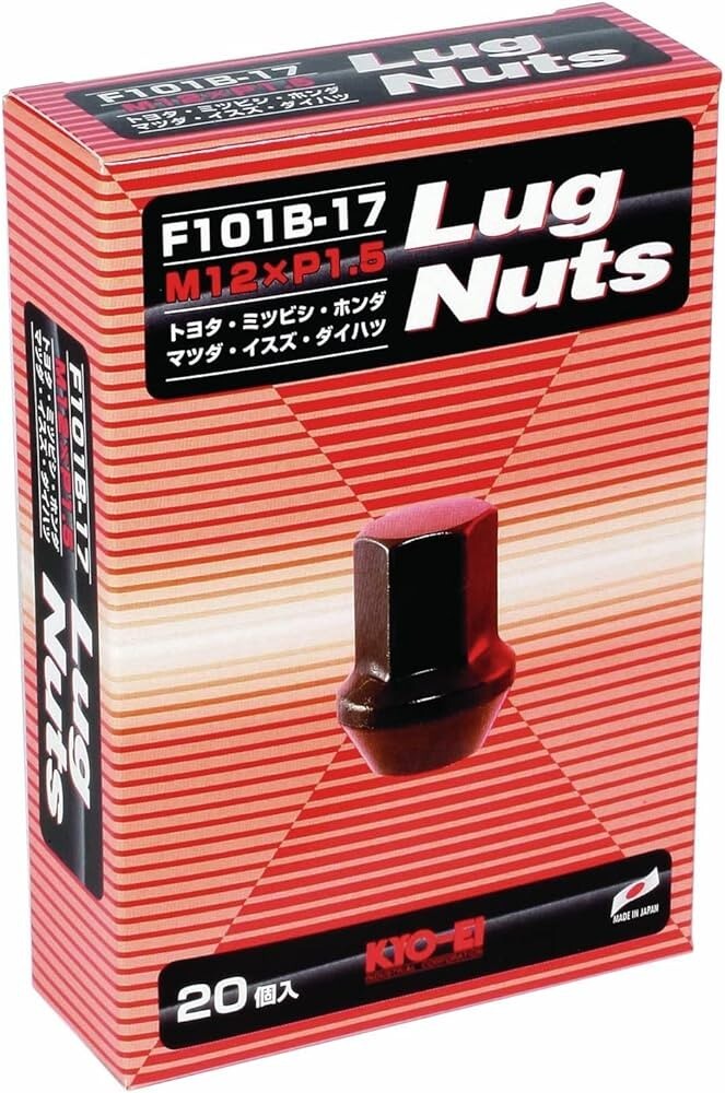KYO-EI Genuine LUG NUT 17HEX BAG TYPE M12xP1.5 F101B-17-20P