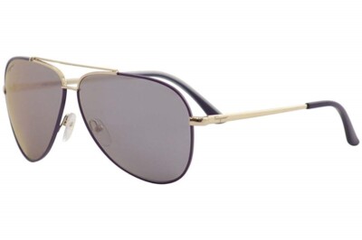 Salvatore Ferragamo SF131S 736 Sunglasses Gold / Black Aviator Frame SALVATORE FERRAGAMO SF131S 736 Sunglasses Gold Purple Frame  main image 2