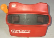 Vtg 1983 3D VIEW-MASTER Red Reel Viewer Orange Handle Viewmaster Stereo