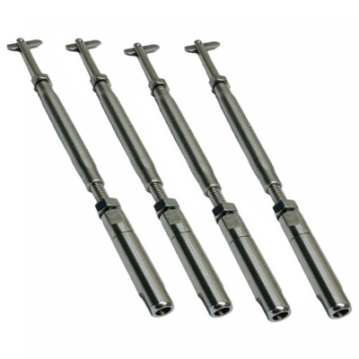 4 Pcs 1/8'' Push And Go Drop Pin Turnbuckle 1/4''-20 Thread T316 Stainless Steel