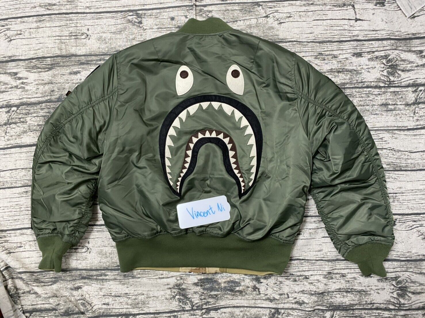 A BATHING APE BAPE X ALPHA INDUSTRIES REVERSIBLE MA-1 XL XL