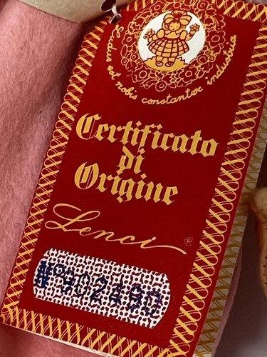 Vintage Lenci Felt Doll Aurelia  14” Pink Dress Holding A Goose Italy - Picture 15 of 19