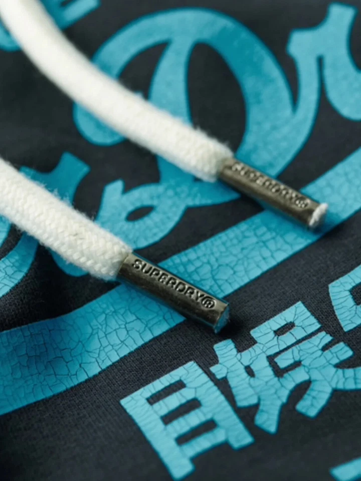 felpa SUPERDRY NEON VL HOODIE M2013391A ECLIPSE NAVY NEW - Imagen 4 de 4