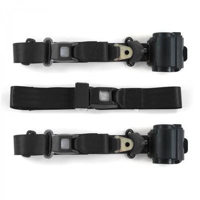 Early Cars 1935 - 1940 Standard 3pt BK Retractable Bench Seat Belt Kit - 3 Belts