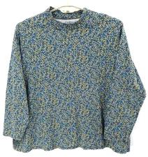 NEW CROFT & BARROW Women's Cotton Tunic Top Long Sleeve Floral Multicolor 4X