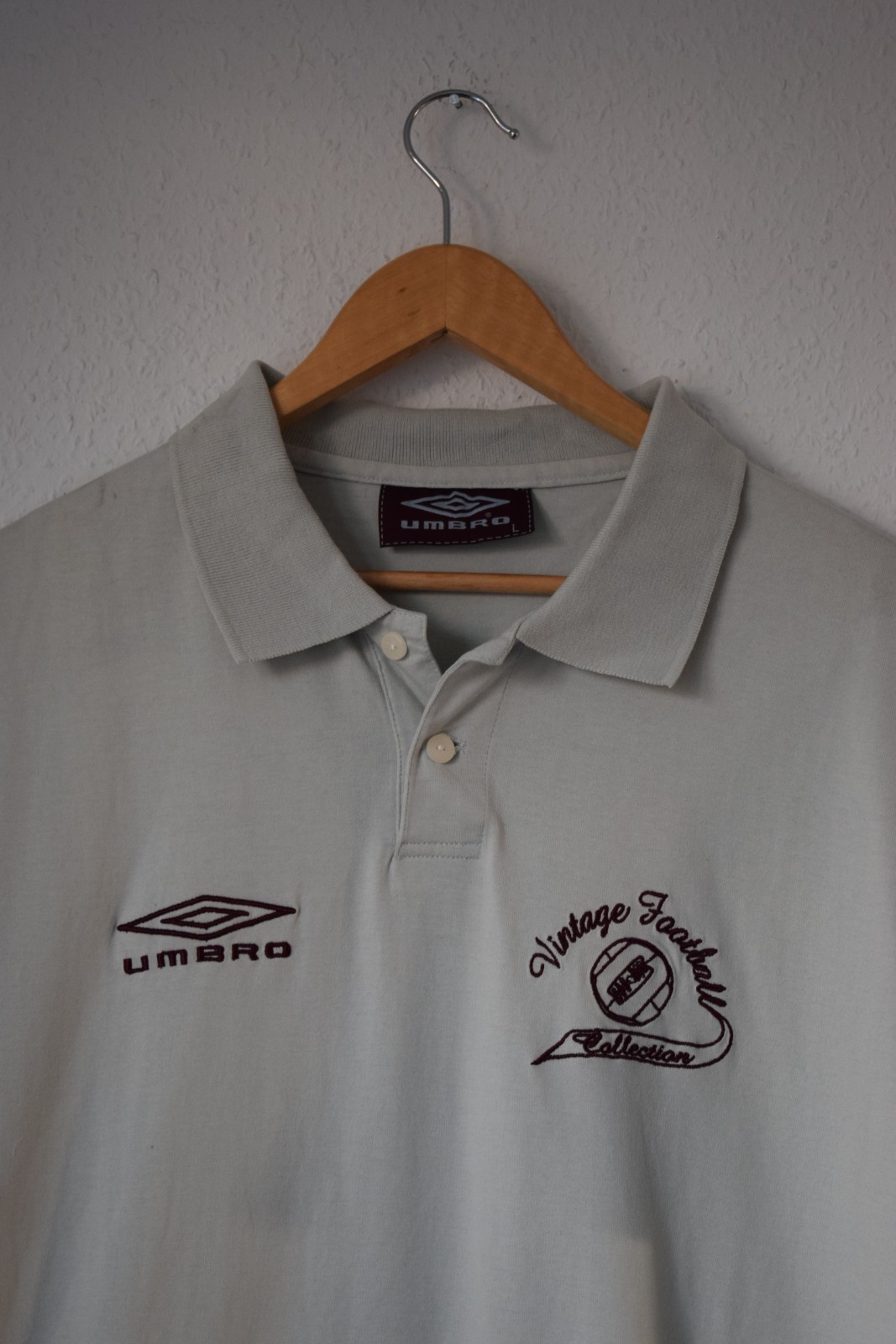 Vintage Umbro "Vintage Football Collection" Polo Shirt - Grey - Size Large image 3