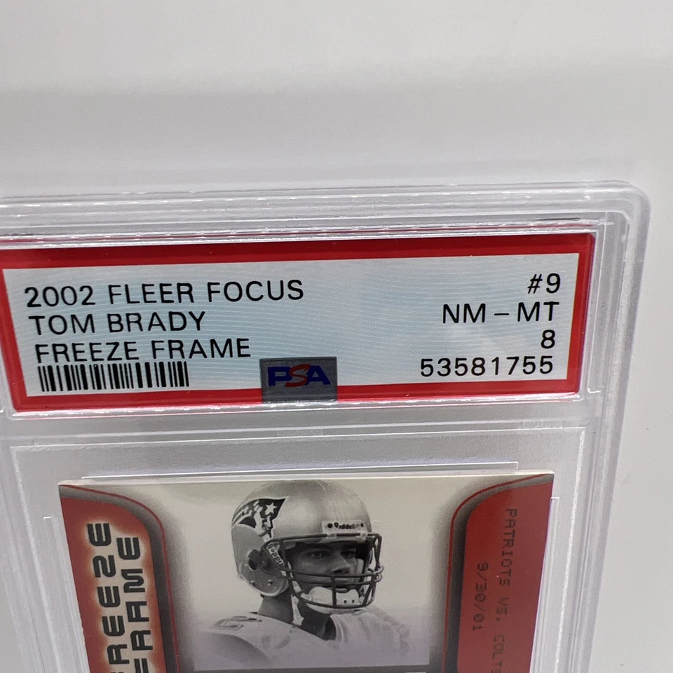 2002 Fleer Freeze Frame Tom Brady New England Patriots Game Film SSP PSA 8 - Image 3 of 3