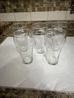 Set of 5 Vintage Enjoy Coca-Cola Drinking Glasses 6.5 Inches Tall Clear Glass